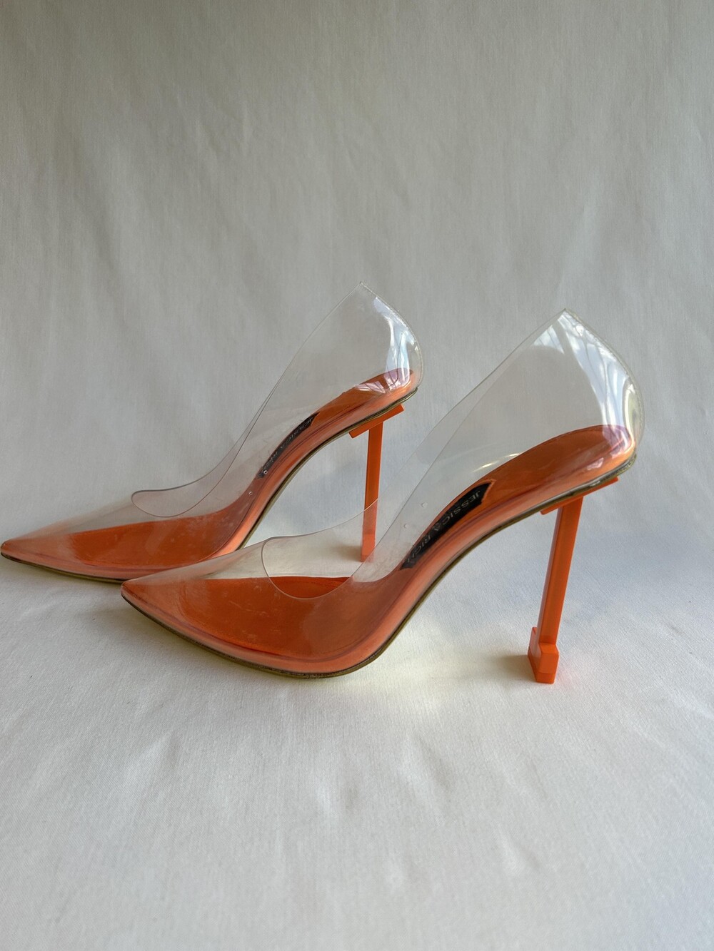 Jessica Rich Shoes Size 36 Clear PVC Orange Heels So Fancy